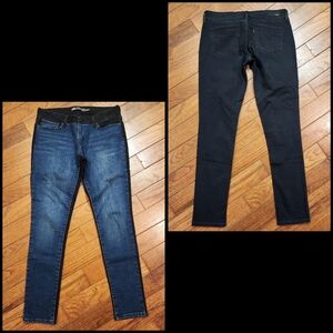 Levis Womens Skinny Jeans Two Tone Blue Black 8/29 Inseam 30"